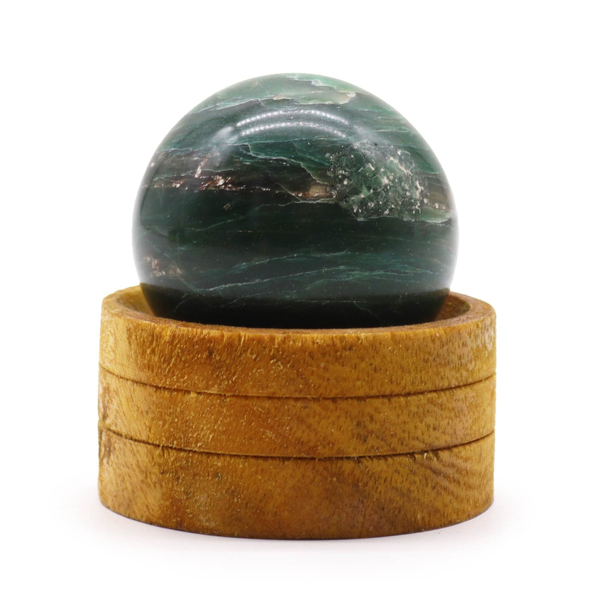 Gemstone Sphere 50mm - Indian Jade with Stand