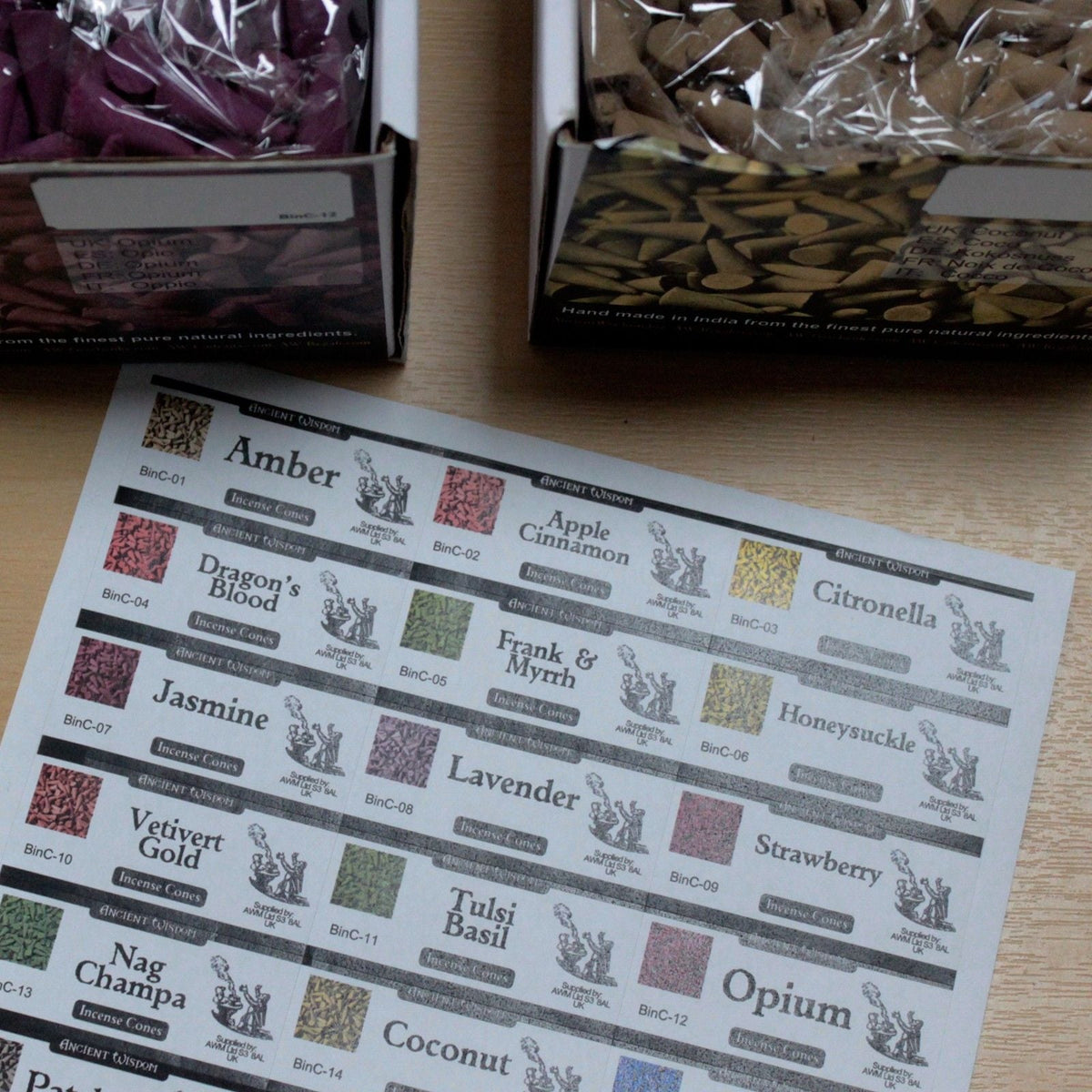 Loose Incense Cones Labels