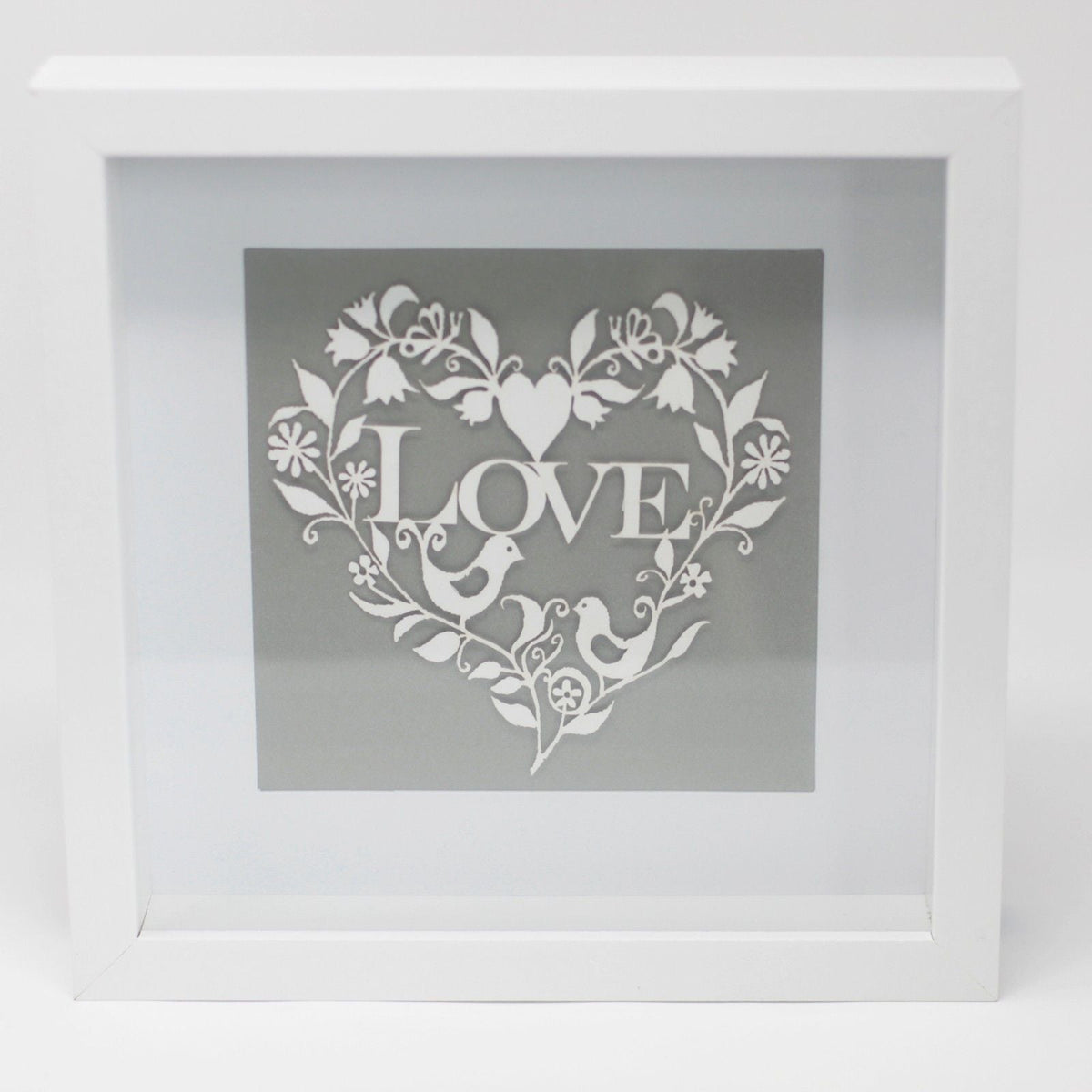 Paper Cutout White Picture Frame - Love
