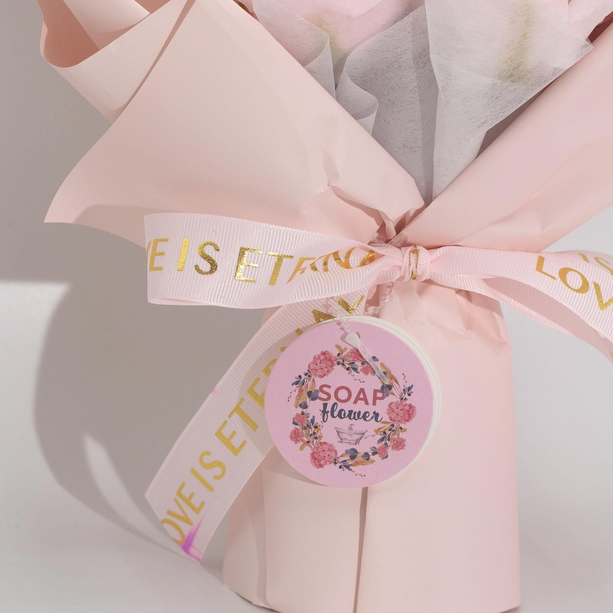 Large Pink Roses Bouquet - Love is Eternal - Gift Card