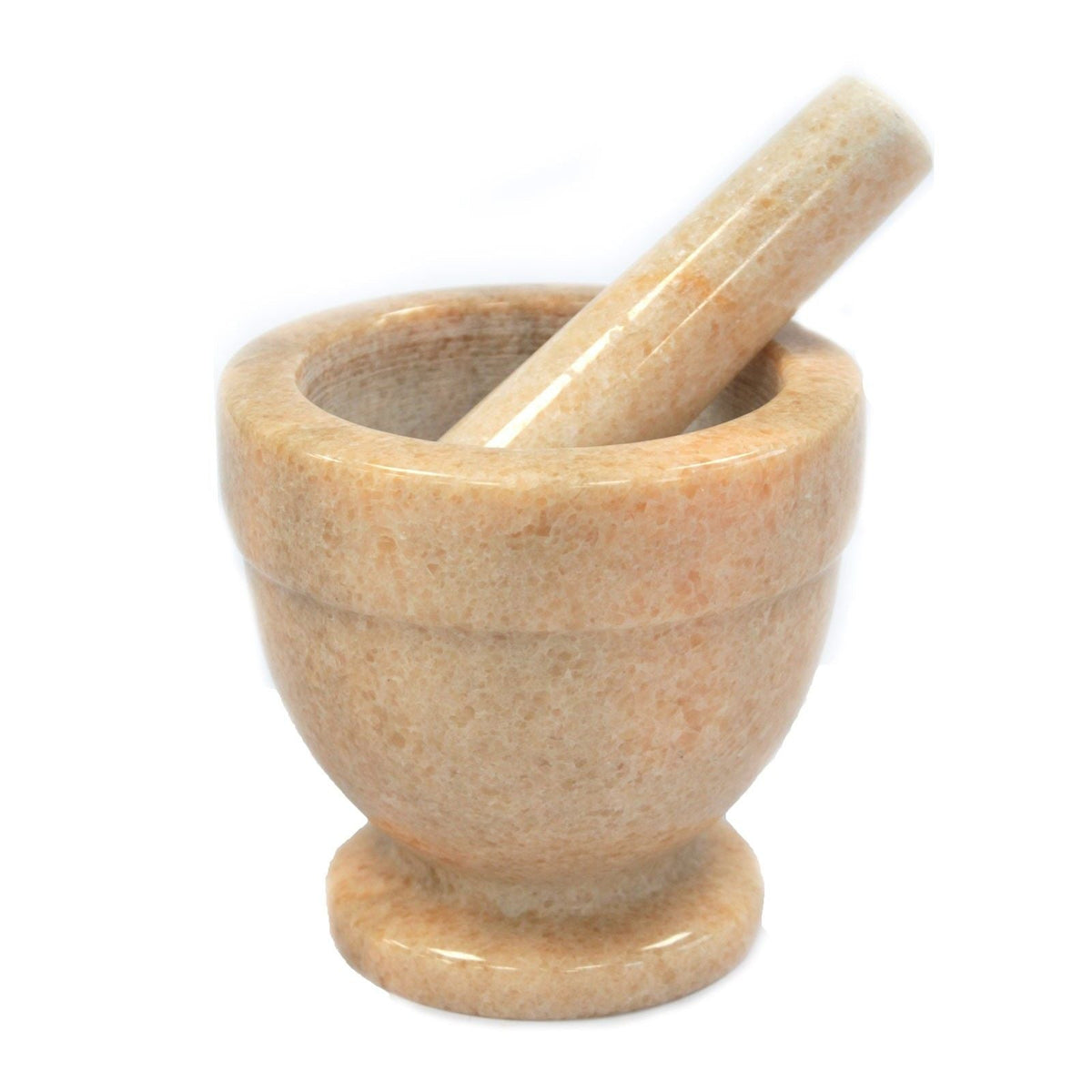 Large Peach Marble Pestle & Mortar- 10x10.5cm