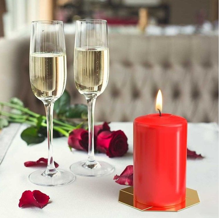 Set of 4 Pillar Candles 40x80mm - Red