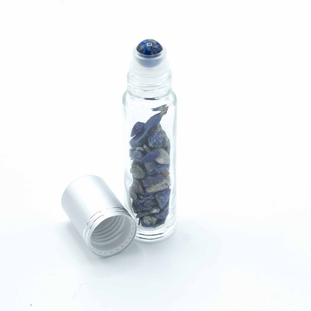 Gemstone Essential Oil Roller Bottle - Sodalite - Silver Cap