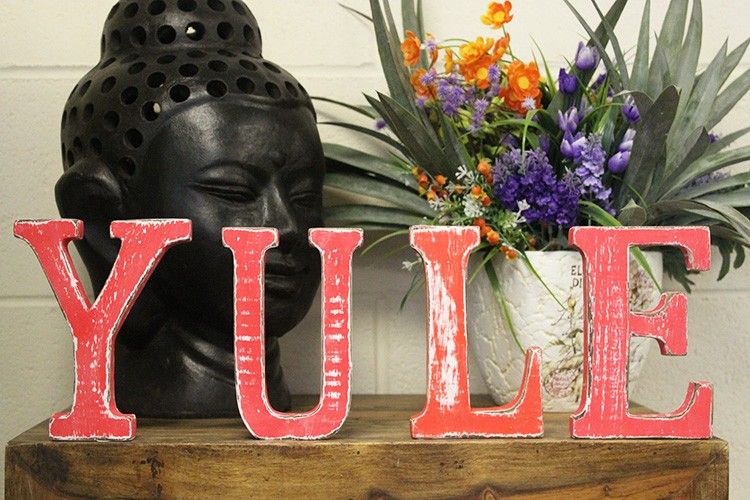 Shabby Chic Letters Red Wash - YULE
