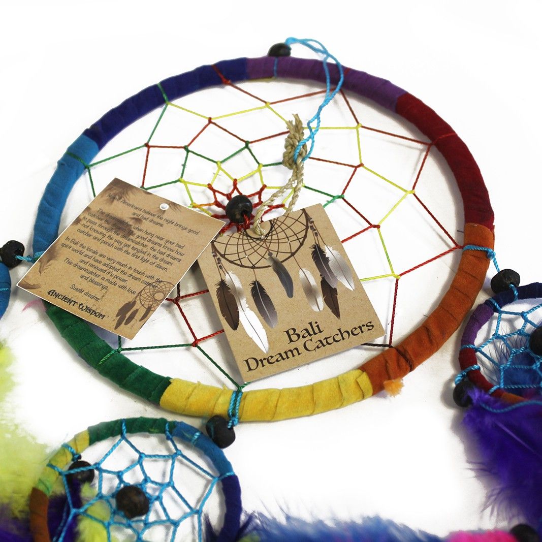 Bali Dreamcatchers - Medium Round - Black/White/Red