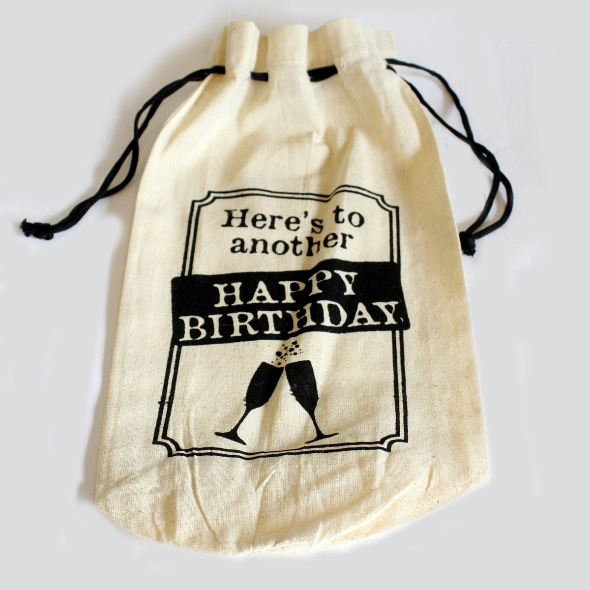 Cotton Wine Pouch - Happy Birthday
