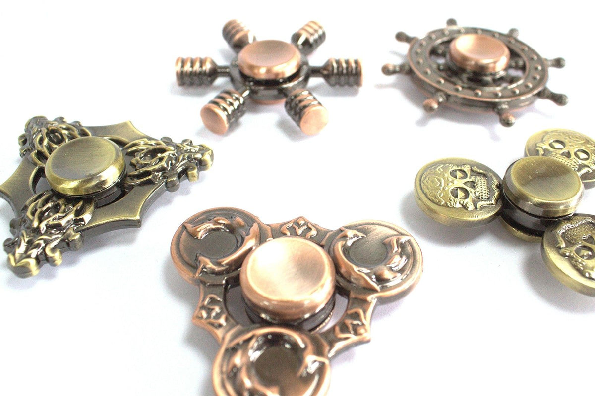 Metal Fidget Spinner - Ships Wheel - Bronze
