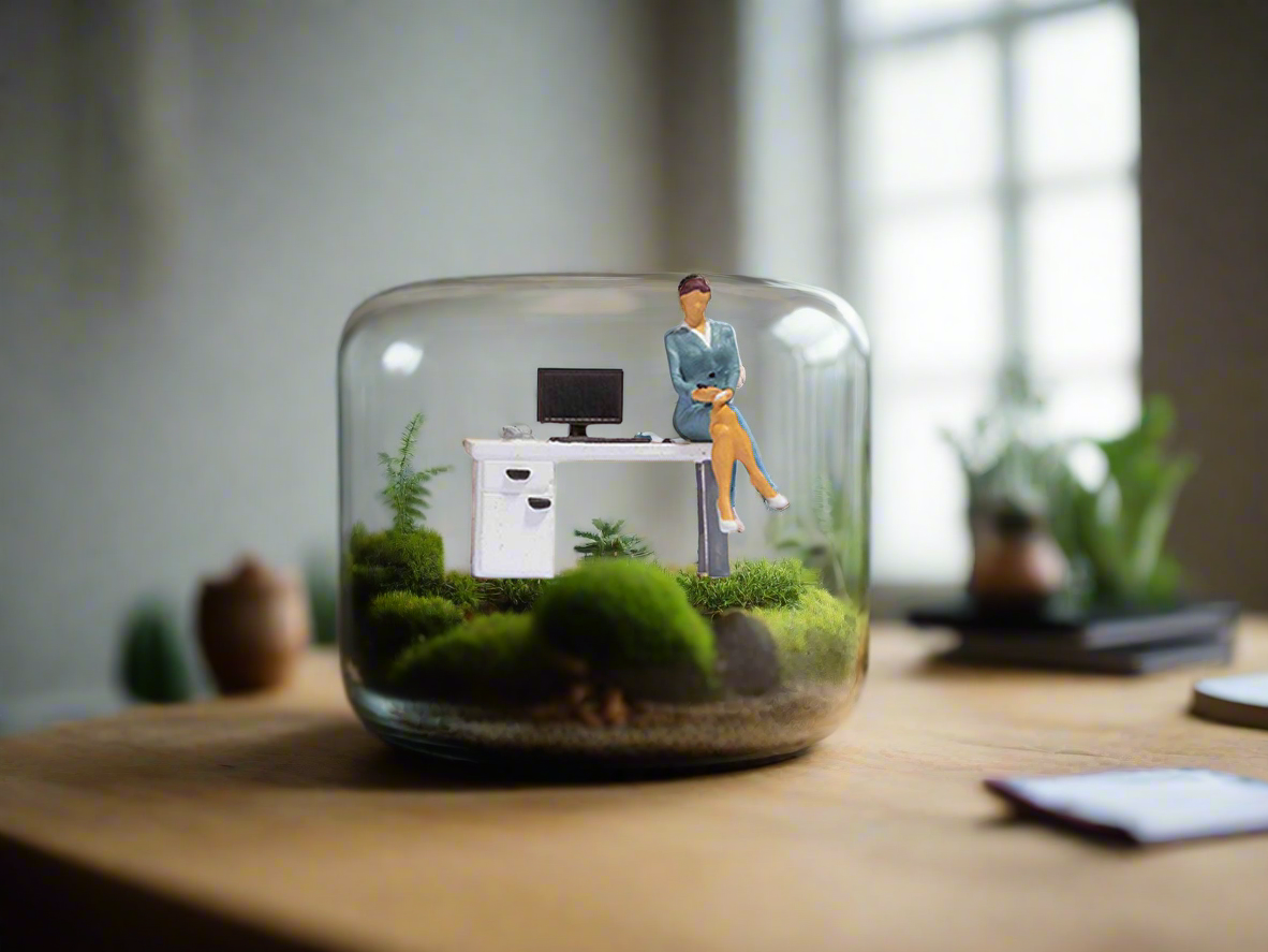 In the Office Woman Terrarium Figures Set 16517