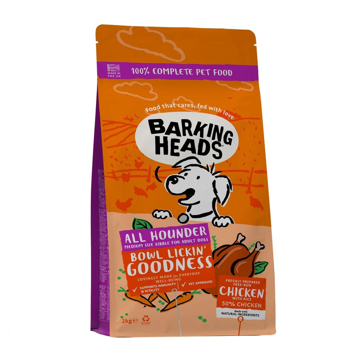 Barking Heads All Hounder Bowl Lickin Goodness Chicken 2kg - Case of 4