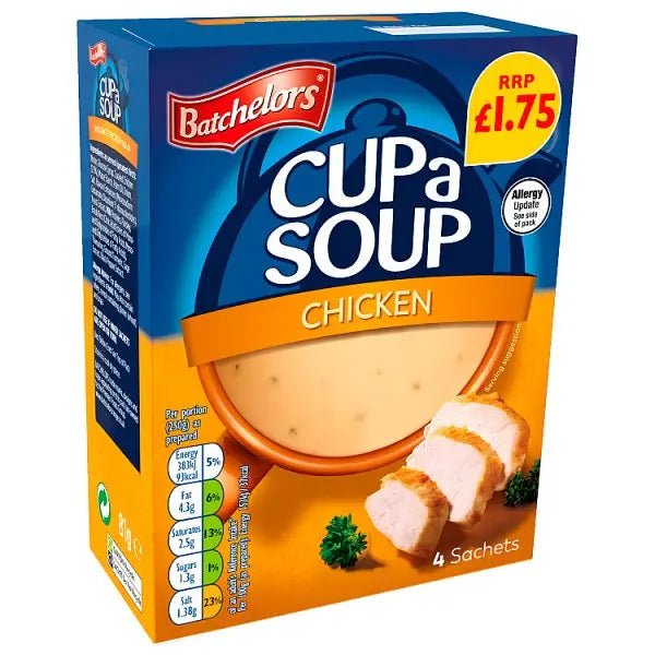 Batchelors Cup a Soup Chicken 4 Instant Soup Sachets 81g (Case of 9)