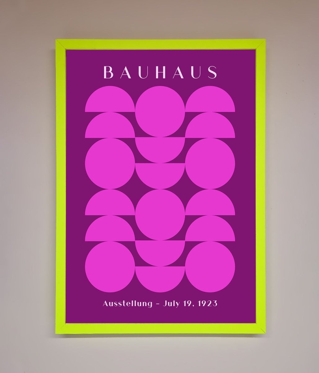 Bauhaus Pink And Purple Abstract Framed Print