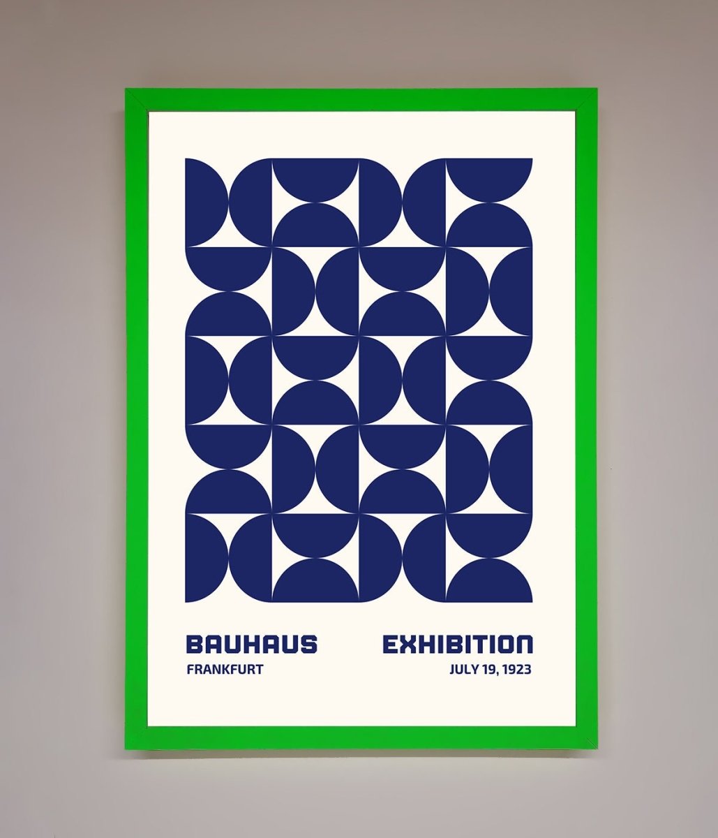 Bauhaus Print July 1923 Navy Blue Abstract Framed Wall Art