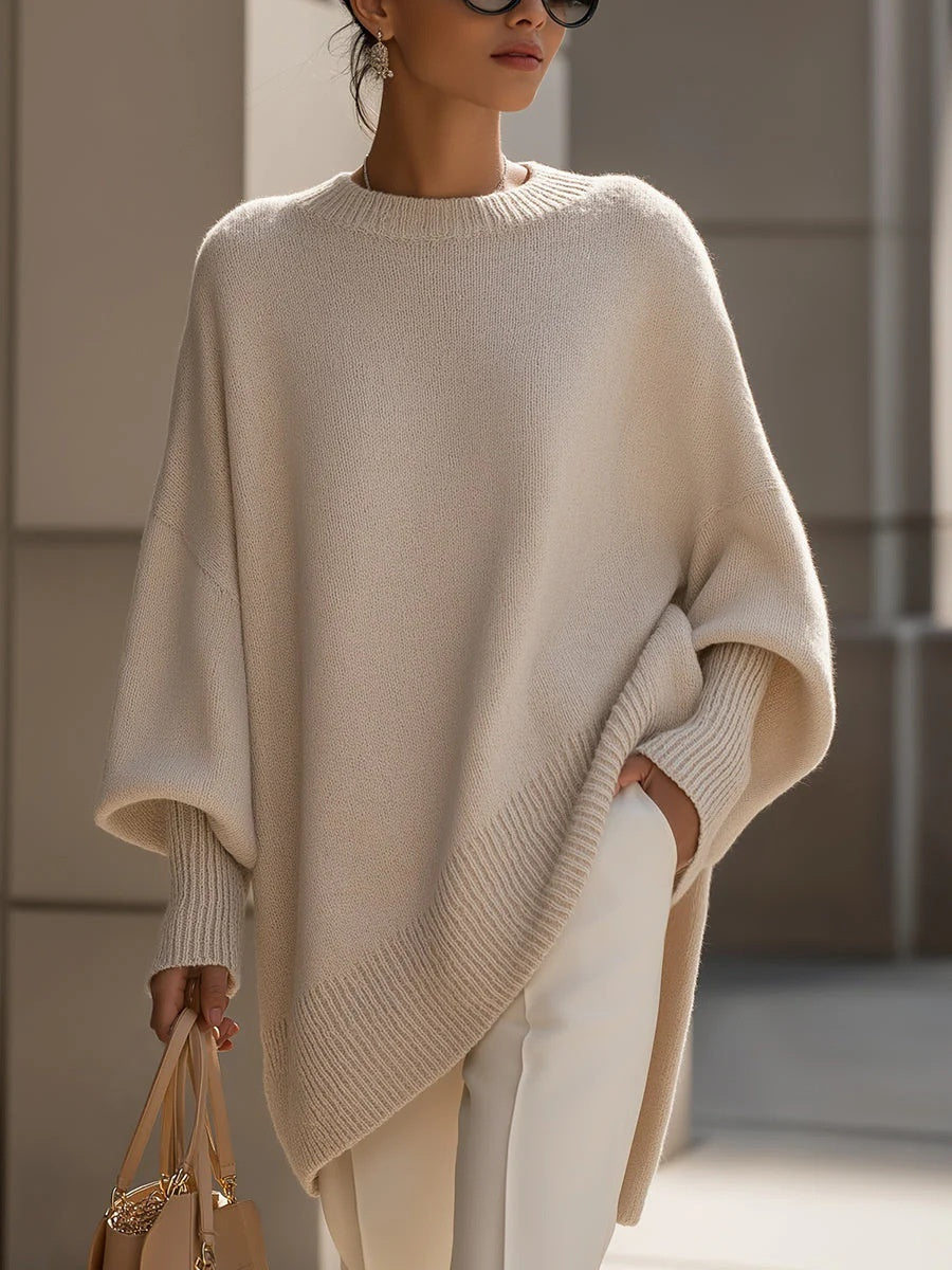 Thick Round Neck Women's Loose All-matching Knitted Pullover Sweater