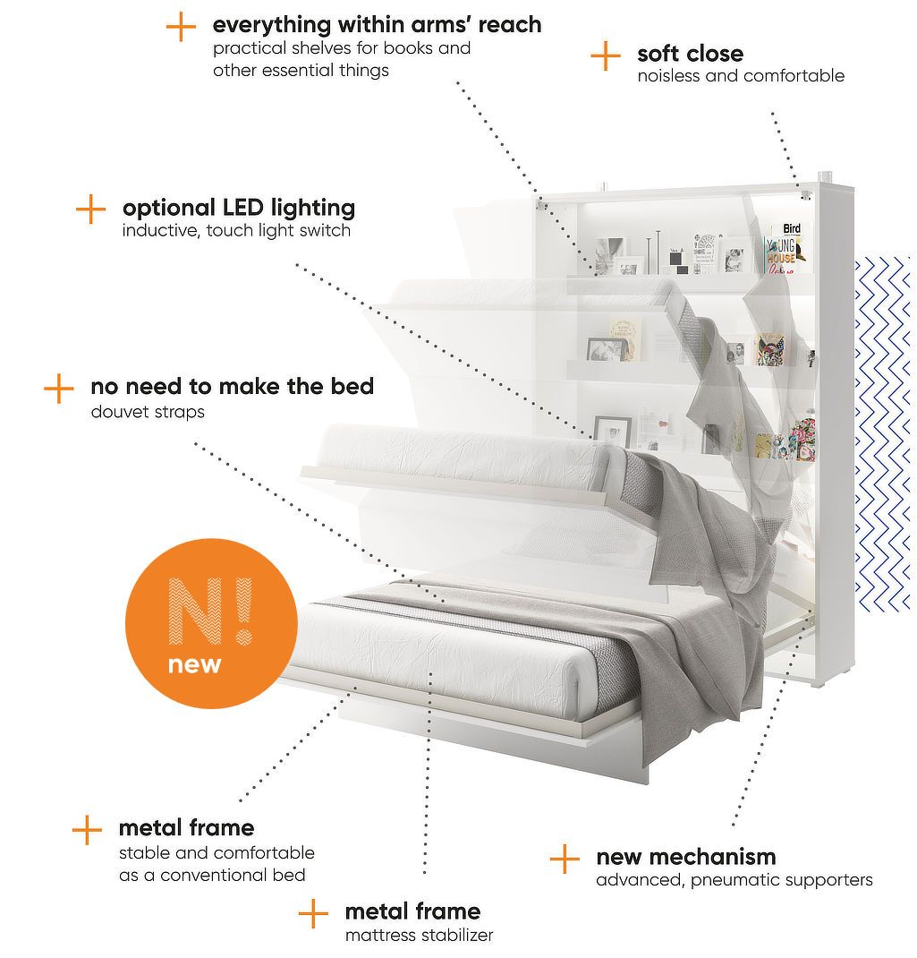 BC-03 Vertical Wall Bed Concept 90cm Murphy Bed