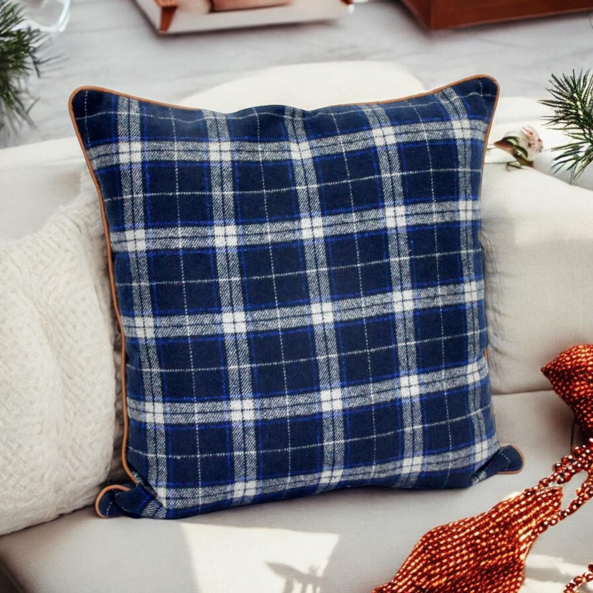 45 X 45CM BLUE CUSHION - COVER ONLY