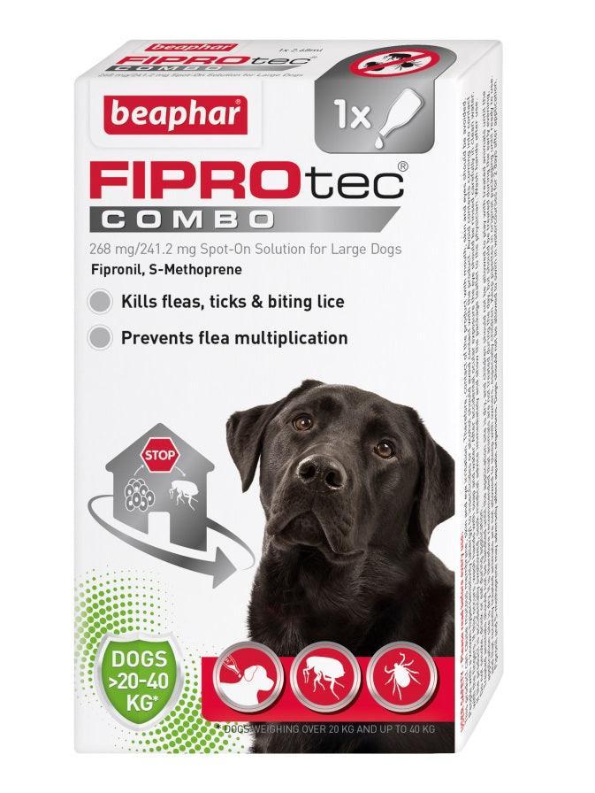 Beaphar FIPROtec COMBO Flea and Tick Spot On for Large Dogs 1 pipette - Case of 6