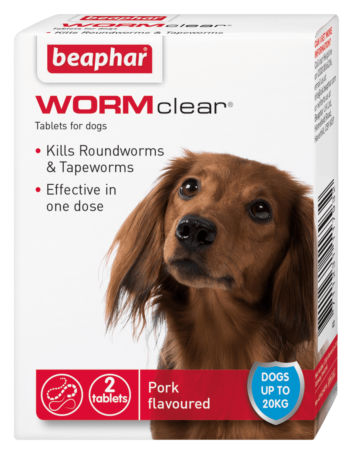 Beaphar WORMclear Worming Tablets for Dogs (up to 20kg) 2 tablets - Case of 6