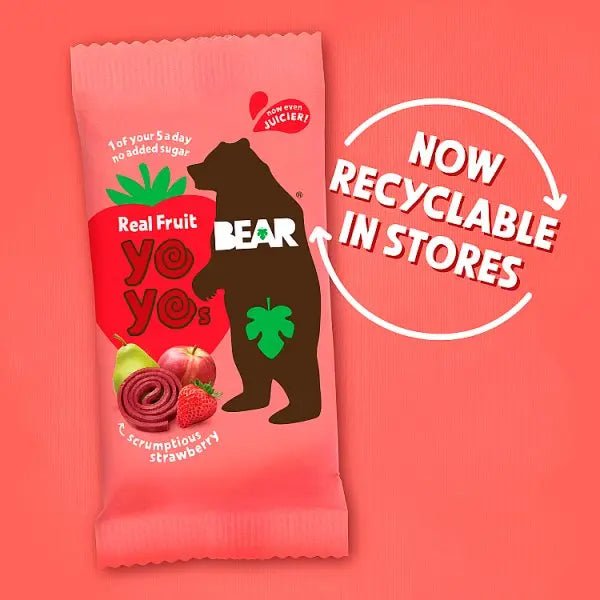 Bear Yoyos Real Fruit Refreshing Raspberry 5 x 20g (Case of 6)