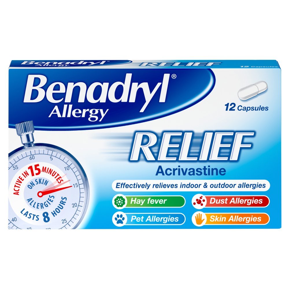 Benadryl Allergy Relief 12 Capsules