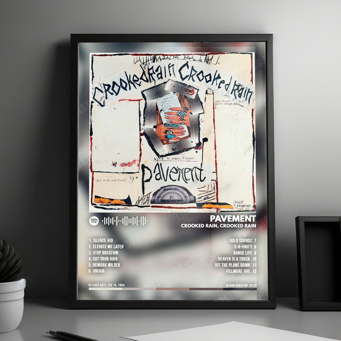 Pavement "Crooked Rain Crooked Rain" Album Cover Poster - with Complete Tracklist