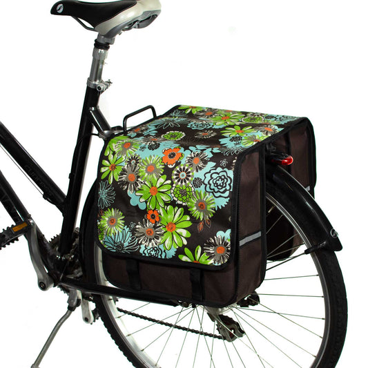 BikyBag Classic CL - Bicycle Double Pannier Bag (Green Meadow)