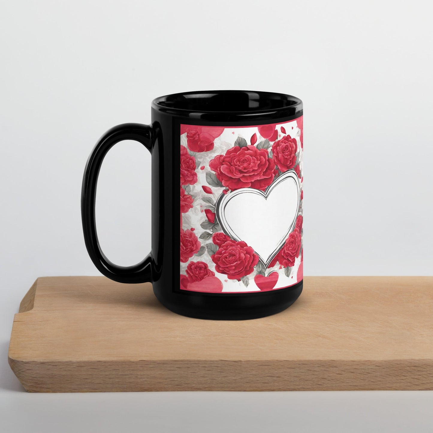 Advertisement Style Black Glossy Mug — Unique AI Design
