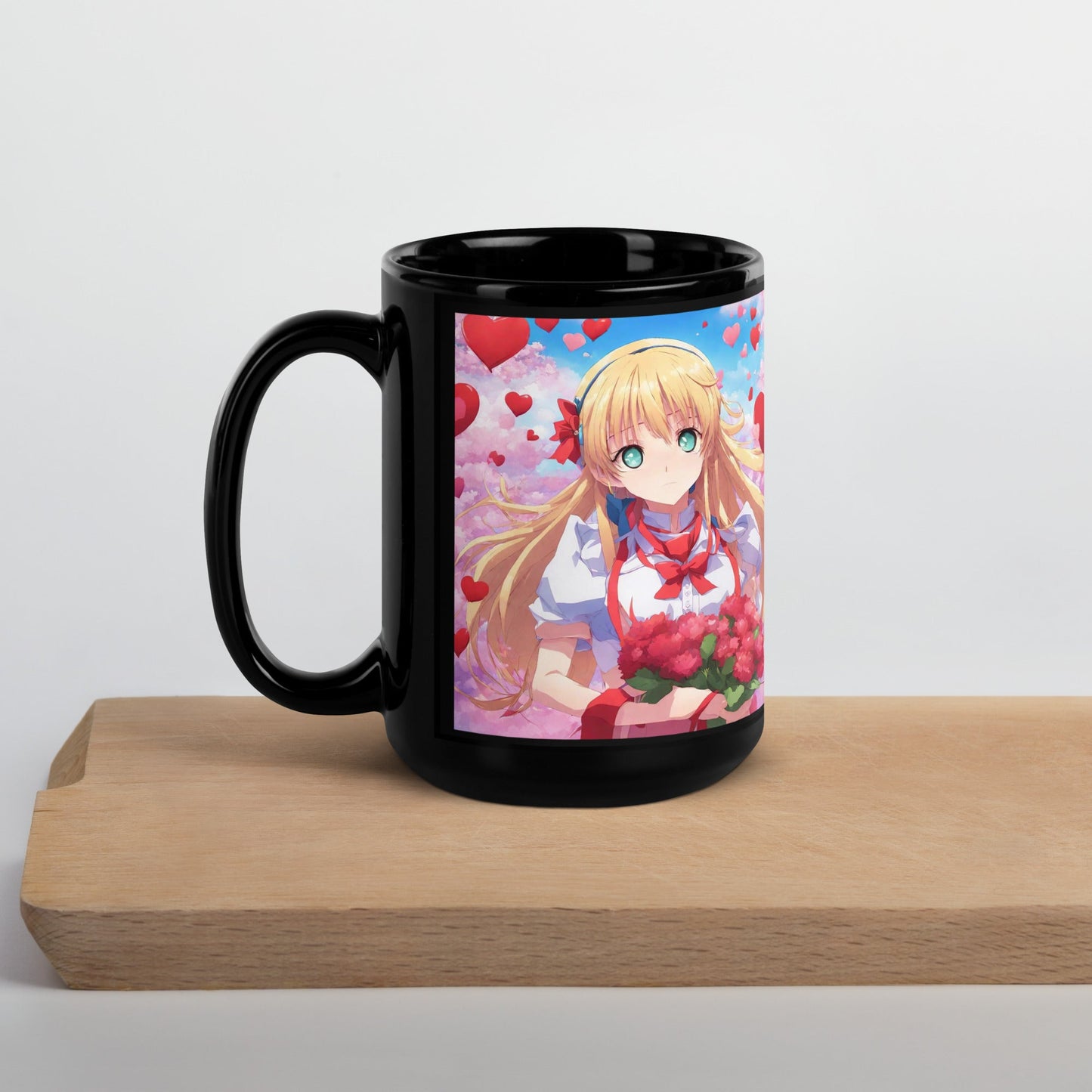 Anime Black Glossy Mug — Unique AI Design