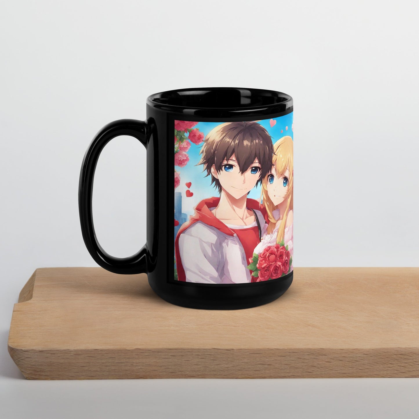 Anime Black Glossy Mug — Unique AI Design