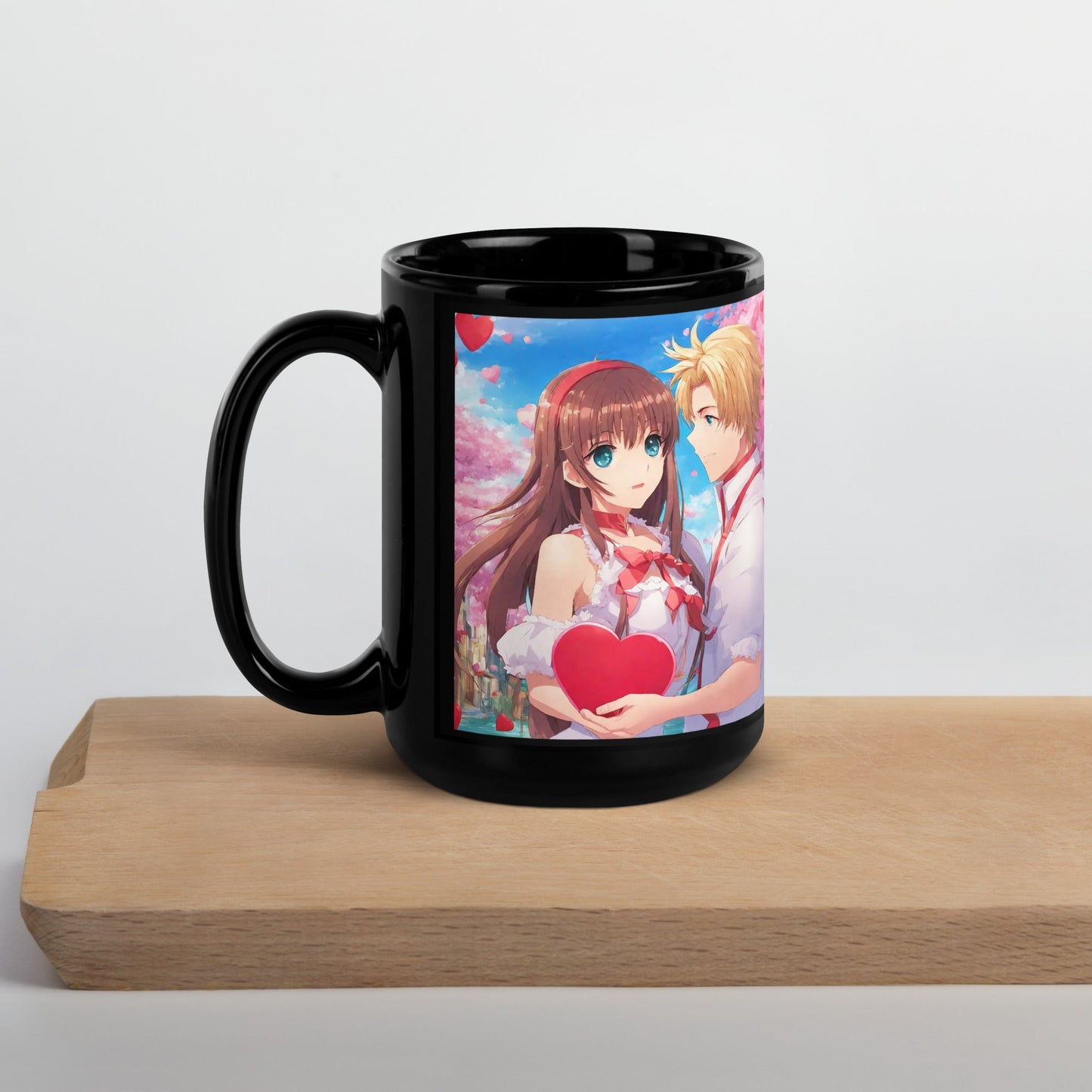 Anime Black Glossy Mug — Unique AI Design