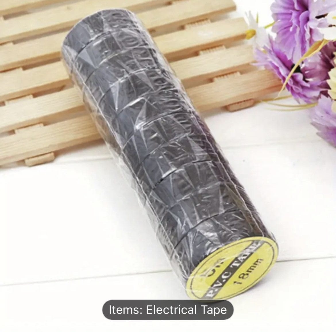 Black P.V.C electrical tape 18mm/5m - 1 roll