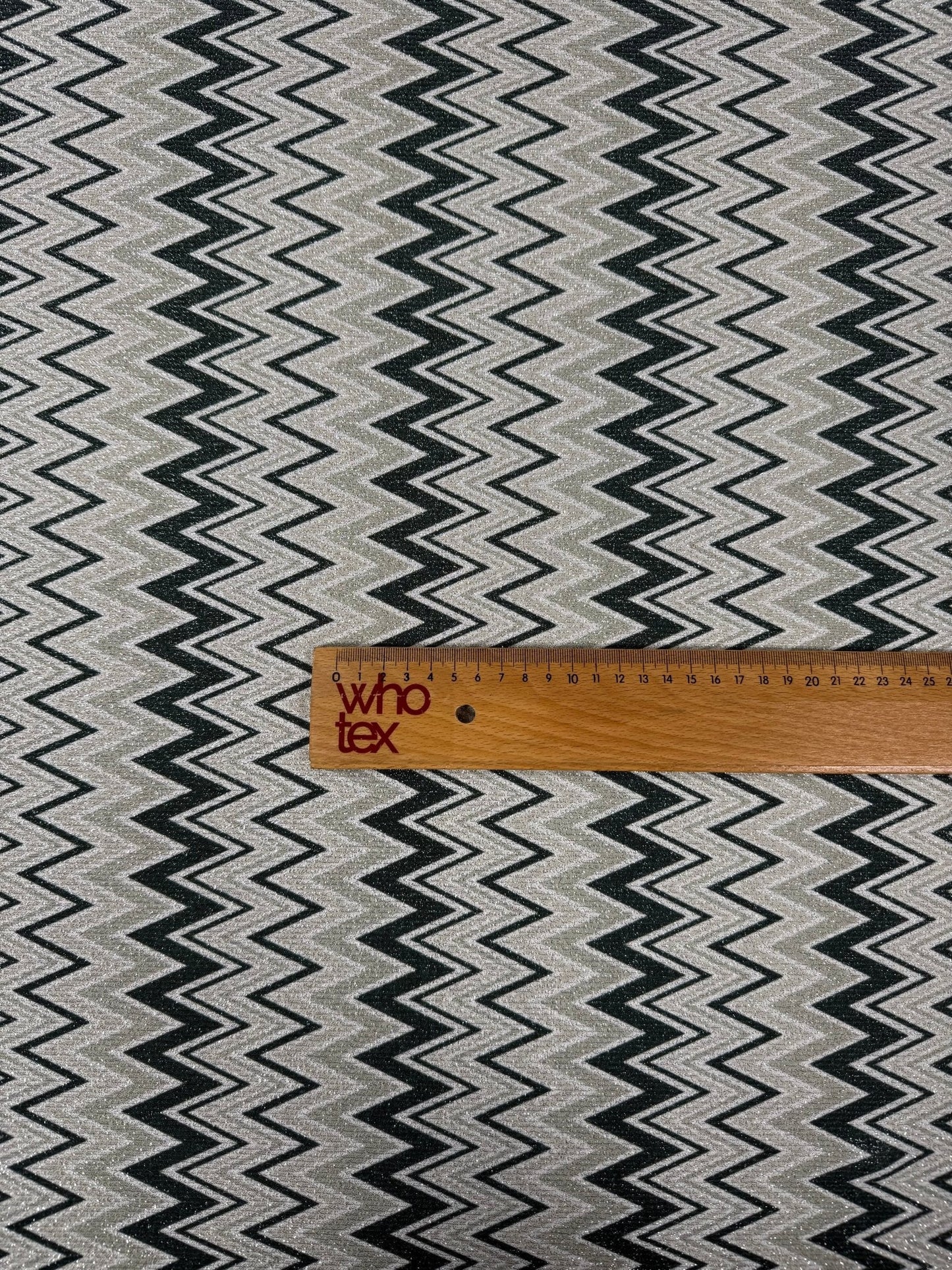 Black Silver Zigzag Lurex Fabric by the Metre