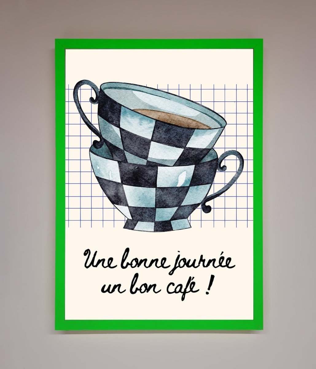 Blue Teacup Stack Kitchen Framed Wall Art
