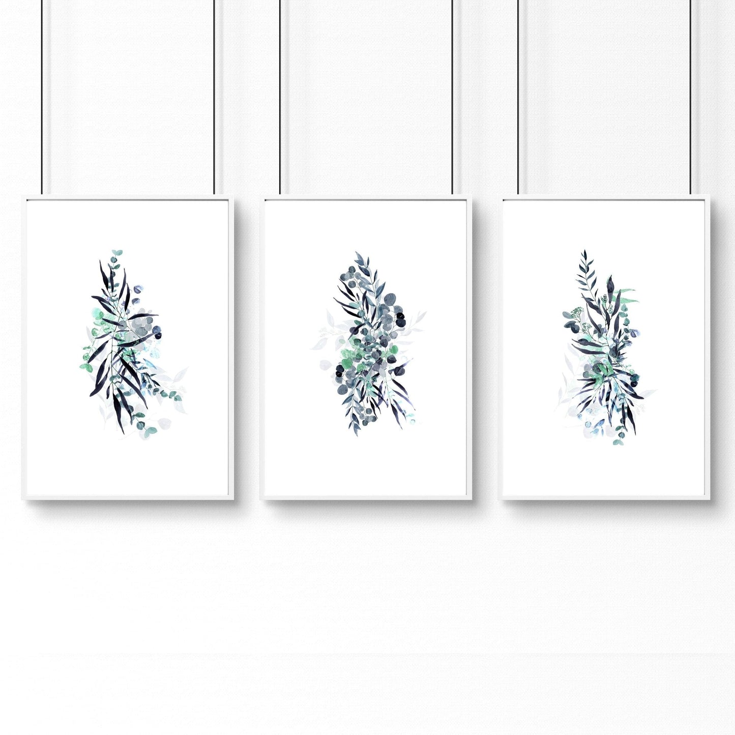 Botanical wall art framed | set of 3 prints