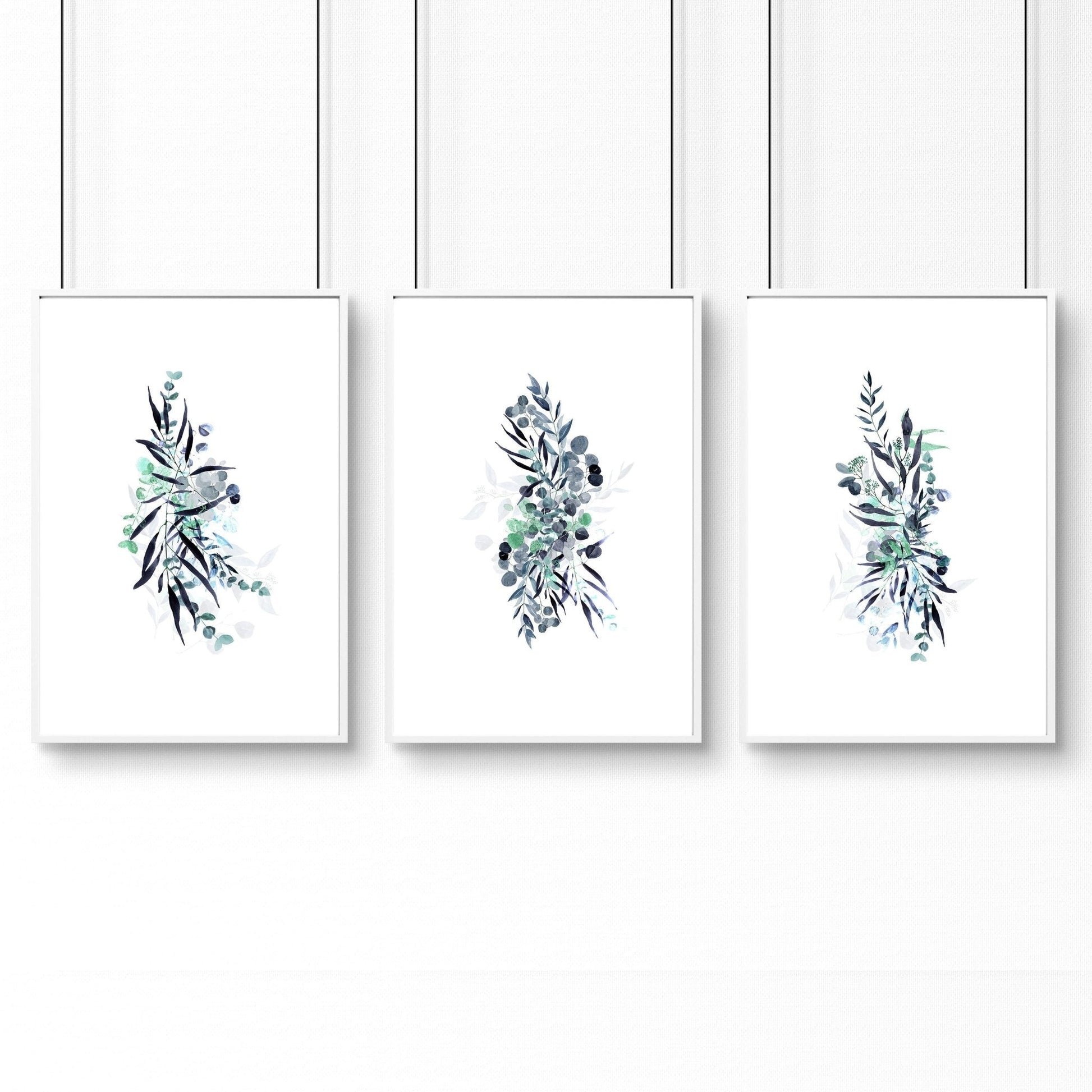 Botanical wall art framed | set of 3 prints