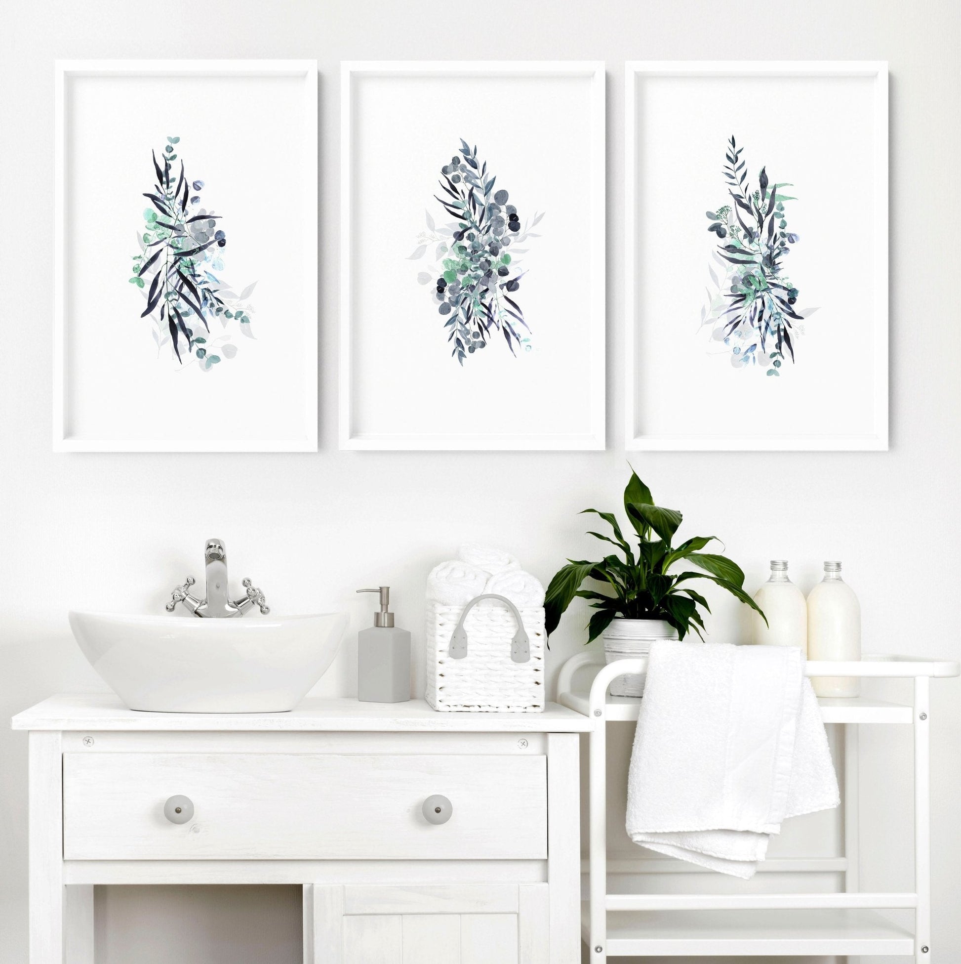 Botanical wall art framed | set of 3 prints
