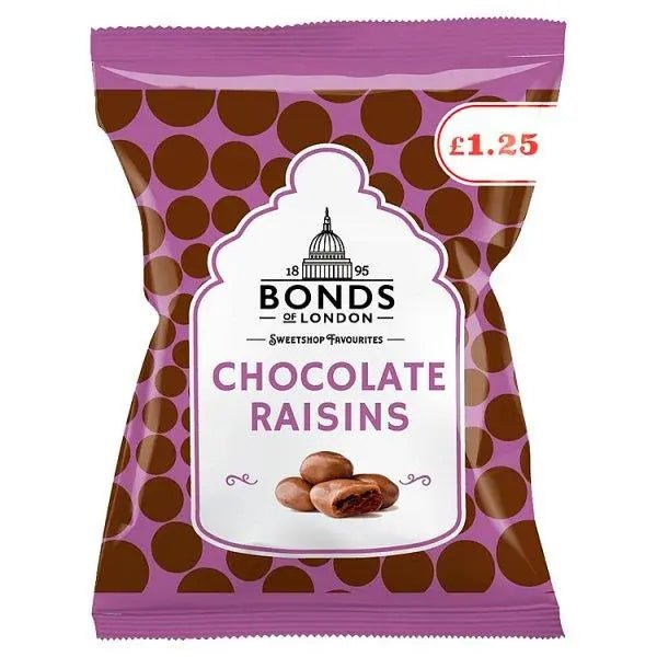 Bonds of London Chocolate Raisins 75g (Case of 12)