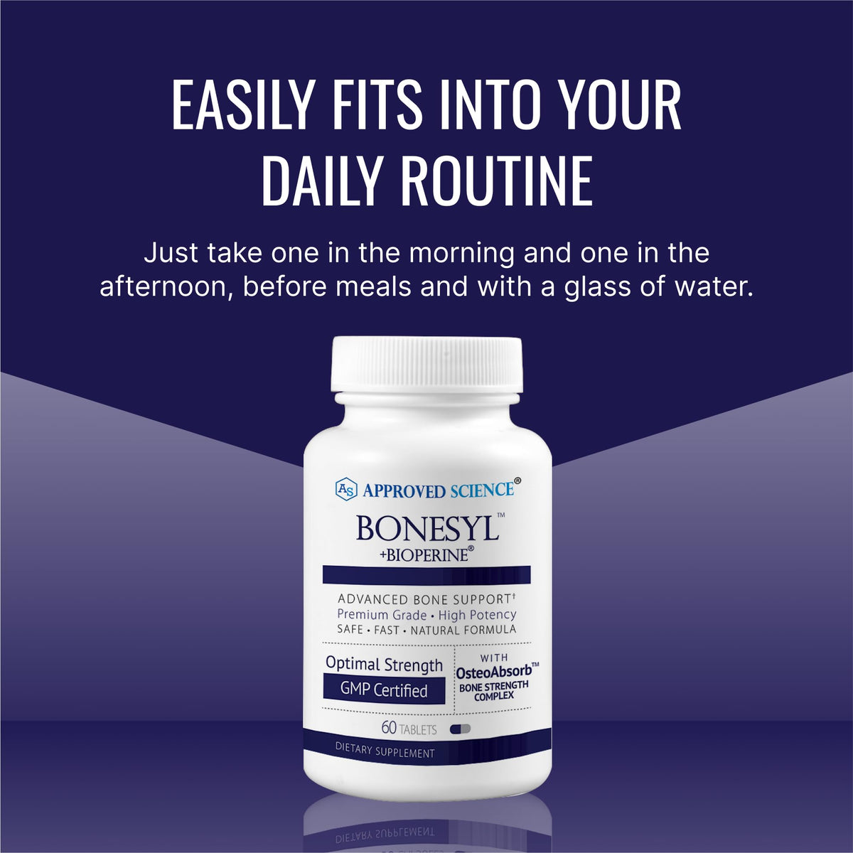 Bonesyl by Approved Science | Strengthen Bones, Maintain Bone Health | Vegan, Made in USA, 180 Tablets