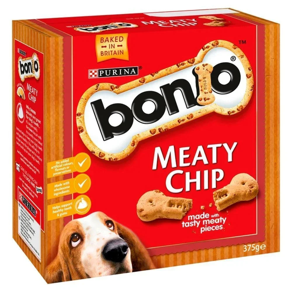 Bonio Meaty Chip Dog Biscuits 375g - Case of 5