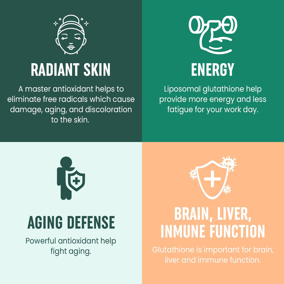 8-in-1 Liposomal Glutathione 2400 MG | High Absorption Antioxidant Formula – 180 Softgels