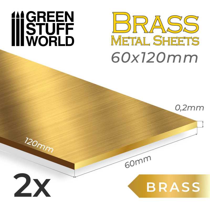 Brass Metal Sheets 60 x 120mm - 2pc | Green Stuff World