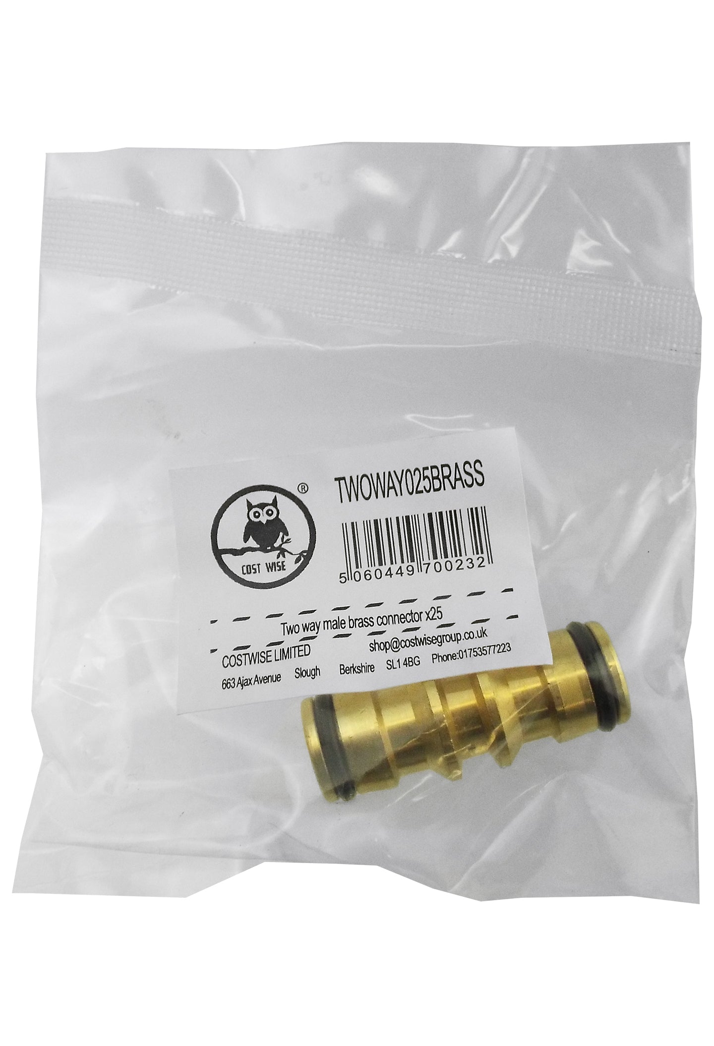 Two Way Male Snap-On Connector Brass Outdoor Watering Kit DIY Workshop Accessory