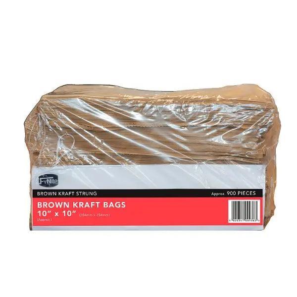 Brown Kraft Flat Bags Strung 10" x 10"