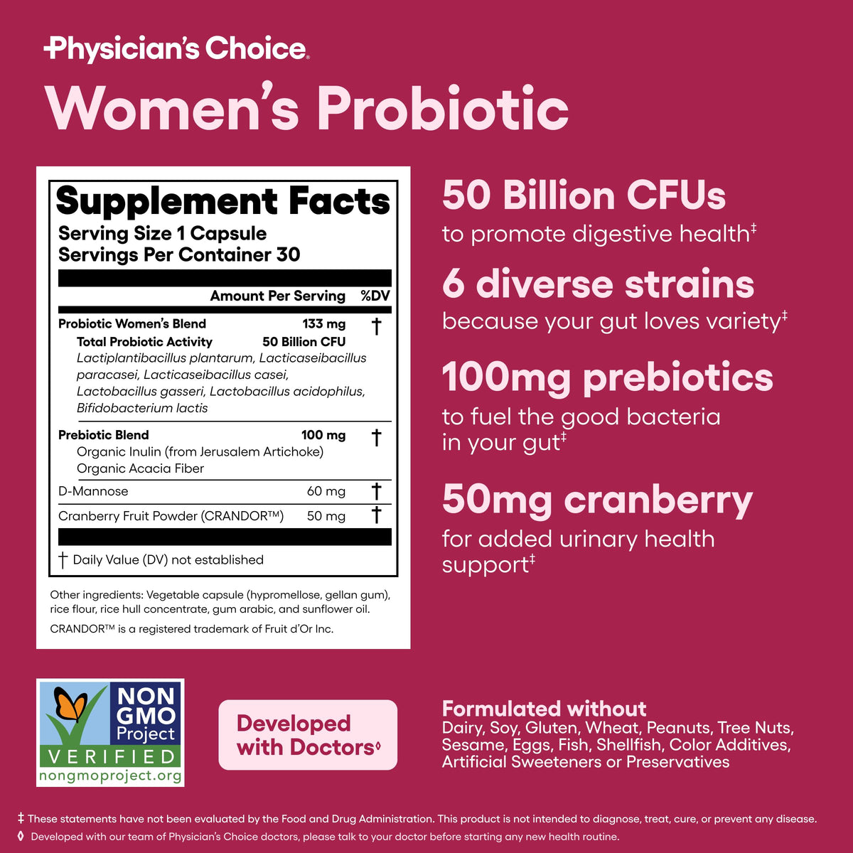 Physician's CHOICE Feminine Power Duo Bundle: Vaginal Probiotic & Womens Probiotic
