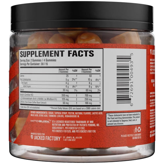 Burn-XT Gummies by Jacked Factory – Thermogenic Fat Burner & Appetite Suppressant (60 Gummies, Tangerine Sour)