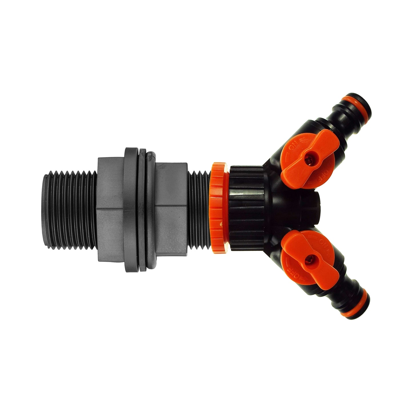 Water Butt Kit 3/4 with Two Way Valved Splitter Garden Hose Pipe Water Connector