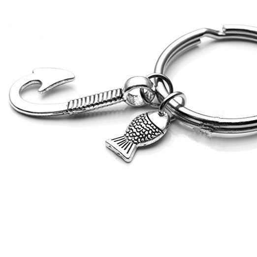 Fish Hook Small Fish Angler Father's Day Gift Creative Personality Keychain