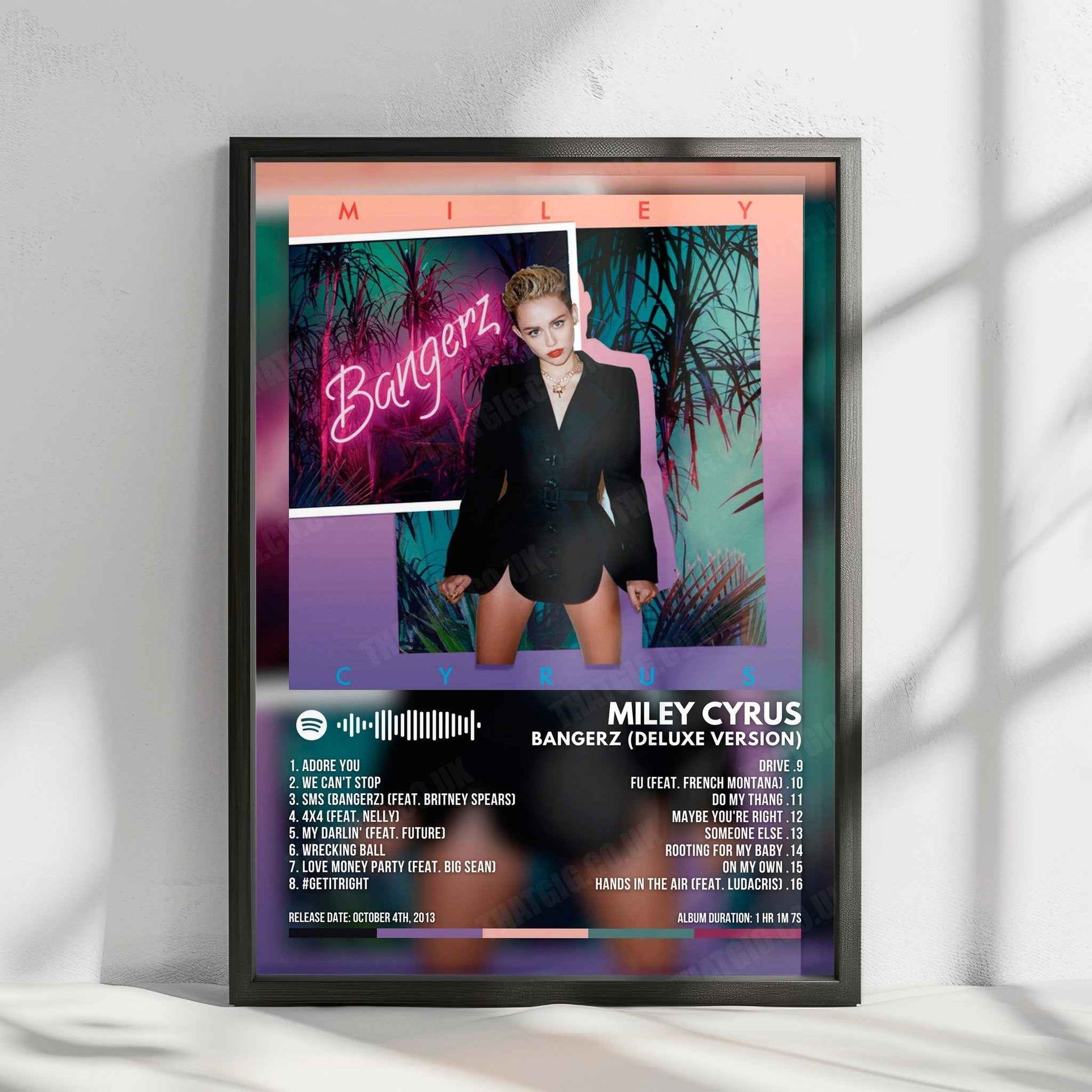 Miley Cyrus "Bangerz (Deluxe Version)" Album Cover Poster - with Complete Tracklist