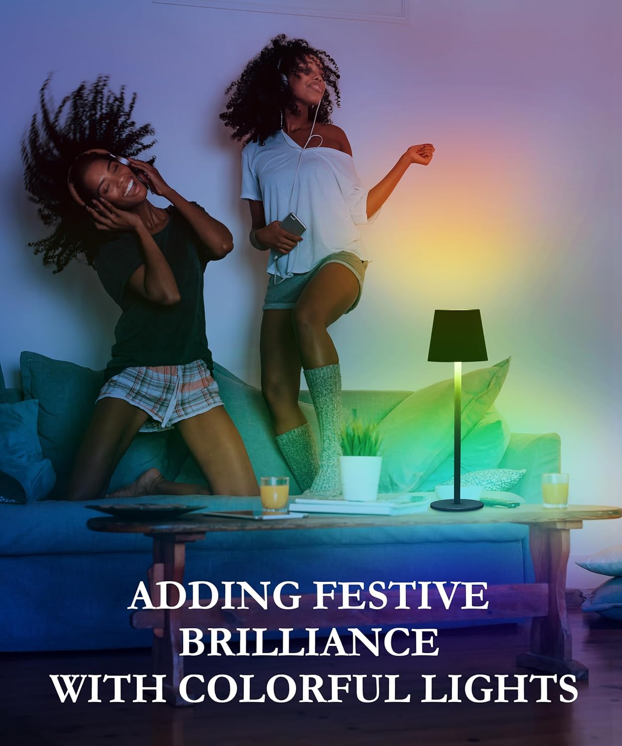 Cordless LED Table Lamp RGB Rechargeable Desk Light IP54 Touch Dimmable 2 Pack
