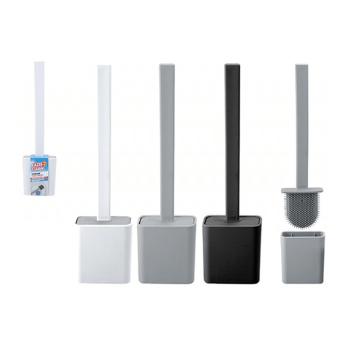 Slimline silicone toilet brush