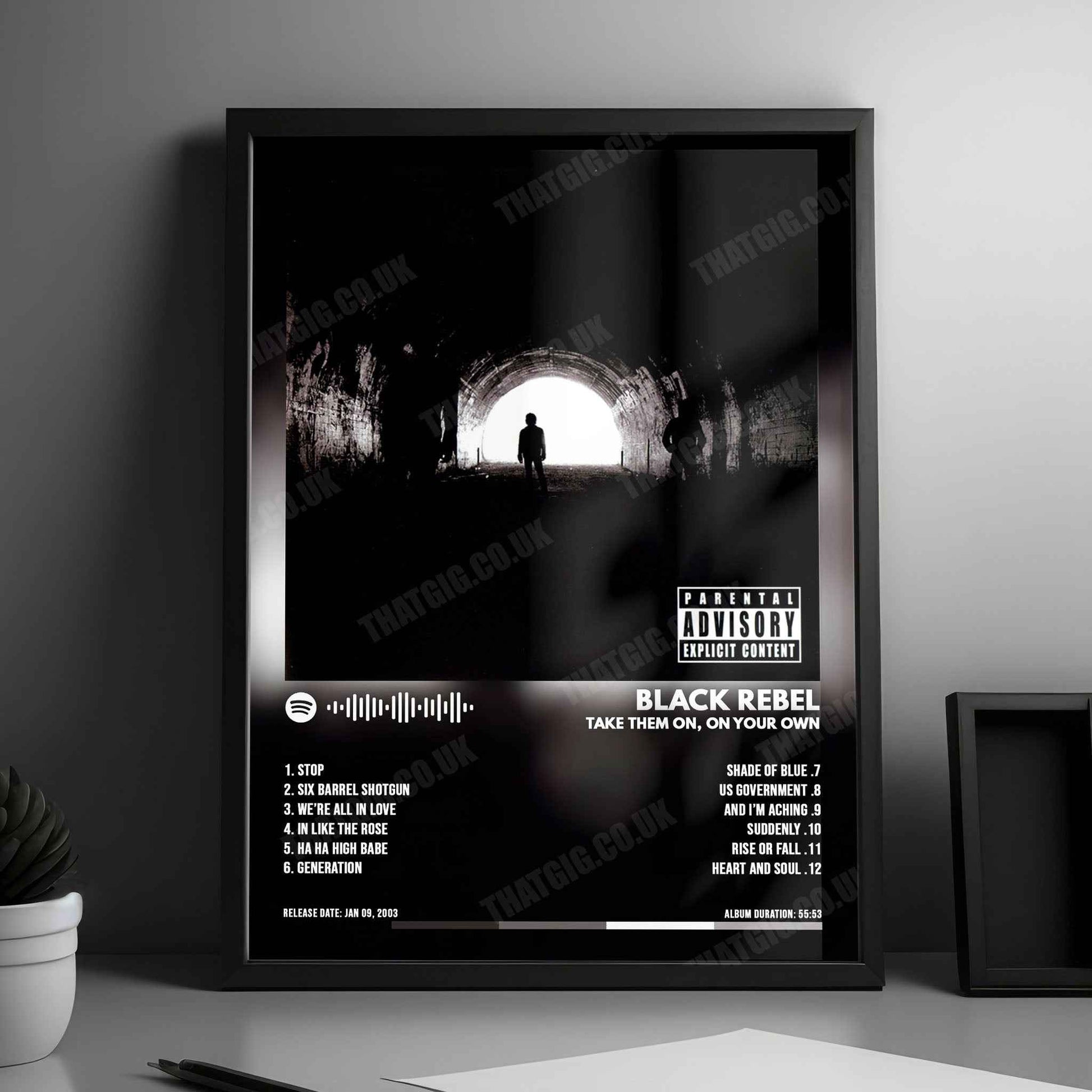 Black Rebel Motorcycle Club "Take Them On, On Your Own" Album Cover Poster - with Complete Tracklist